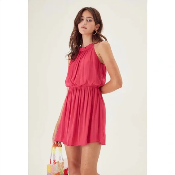 Trixxi Short Hot Pink Halter Dress - S